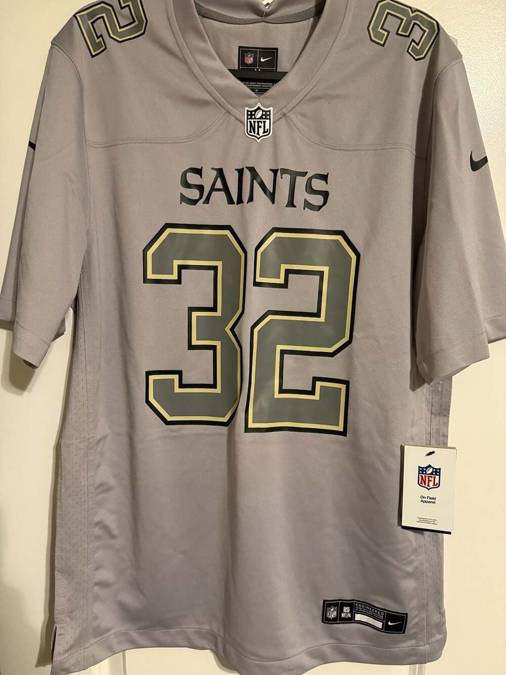 Nike New Orleans Saints Tyrann Mathieu #32 Gray Atmosphere Game Jersey Size M